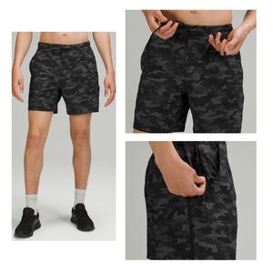 Lululemon Pace Breaker Short 7" in black/grey camo - size XXL